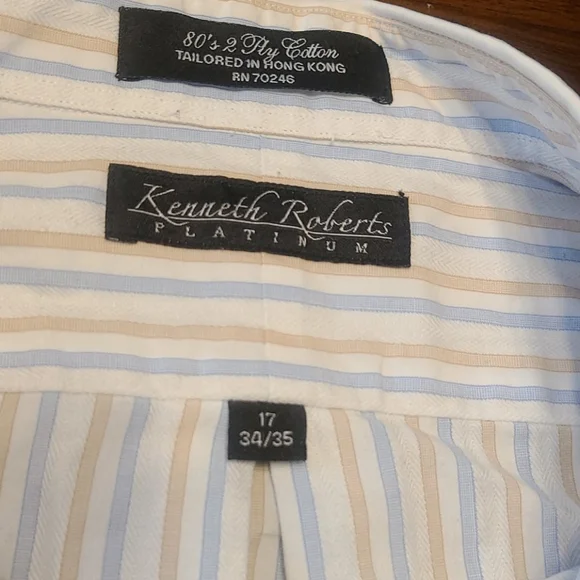 Kenneth Roberts men's dress shirt size 34/35 - Picture 2 of 3